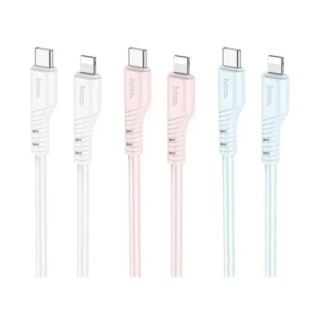 Кабель HOCO X97 Crystal color silicone charging data cable iP white - Фото 5 Кабель HOCO X97 Crystal color silicone charging data cable iP white - зображення 5