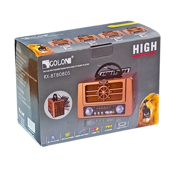 Приёмник Golon RX-BT8080S (USB,Solar,Type-C) - изображение 6