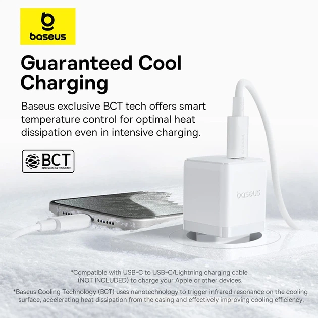 Мережевий зарядний пристрій Baseus Palm Fast Charger 1C 30W EU Moon White - Фото 13 Мережевий зарядний пристрій Baseus Palm Fast Charger 1C 30W EU Moon White - изображение 13