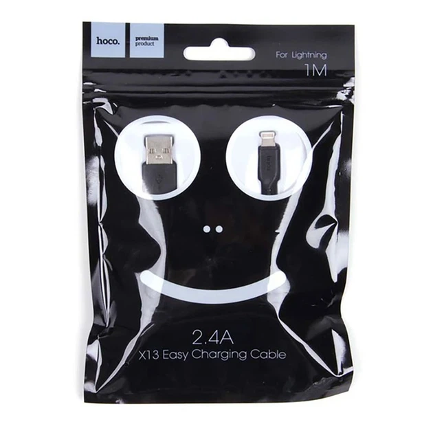 Кабель HOCO X13 USB to iP 2.4A, 1m, PVC, PVC connectors, Black - Фото 2 Кабель HOCO X13 USB to iP 2.4A, 1m, PVC, PVC connectors, Black - зображення 2
