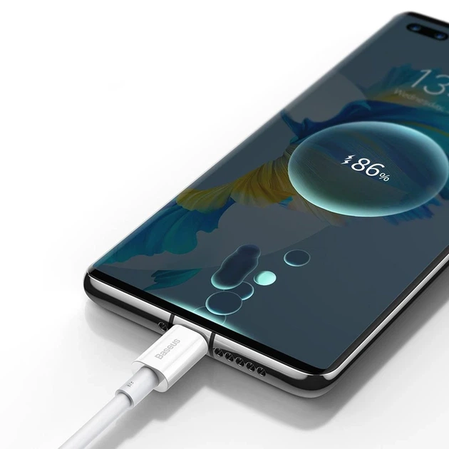 Кабель Baseus Superior Series Fast Charging Data Cable USB to Type-C 66W 2m White - Фото 8 Кабель Baseus Superior Series Fast Charging Data Cable USB to Type-C 66W 2m White - зображення 8