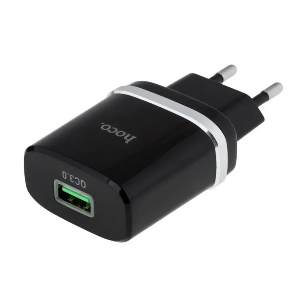 Мережевий зарядний пристрій HOCO C12Q Smart QC3.0 charger 18W Black - зображення 3