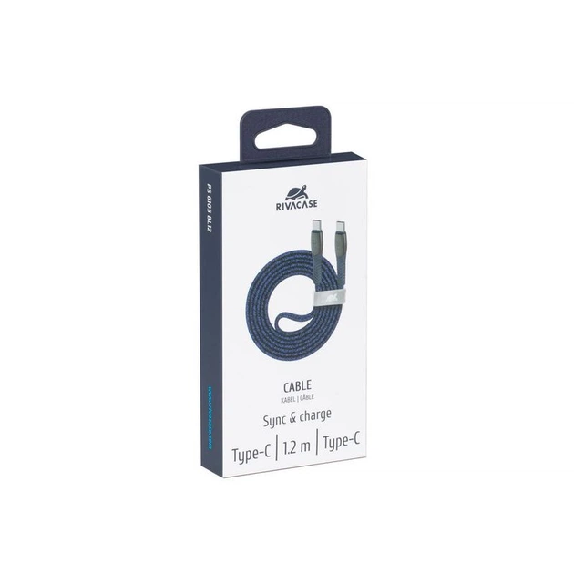 Кабель USB 2.0, PS6105 BL12, Type-C/Type-C, 3А, 60Вт, синий - изображение 4