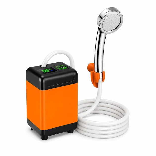 Портативний душ акумуляторний 3.7V з дисплеєм температури та USB зарядкою, туристичний душ для кемпінгу - изображение 2