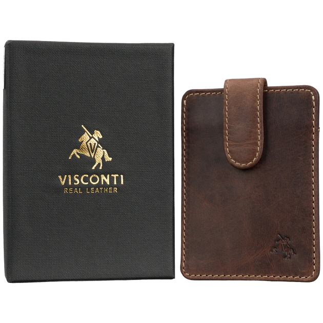 Кожаный картхолдер-кредитница Visconti VT92 Arturo (Chestnut Brown) - изображение 6