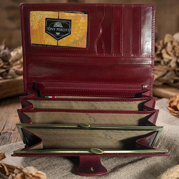 Женский кошелек Tony Perotti Натуральная кожа Accademia 1526 rosso (90682) Красный - Фото 5 Женский кошелек Tony Perotti Натуральная кожа Accademia 1526 rosso (90682) Красный - изображение 5