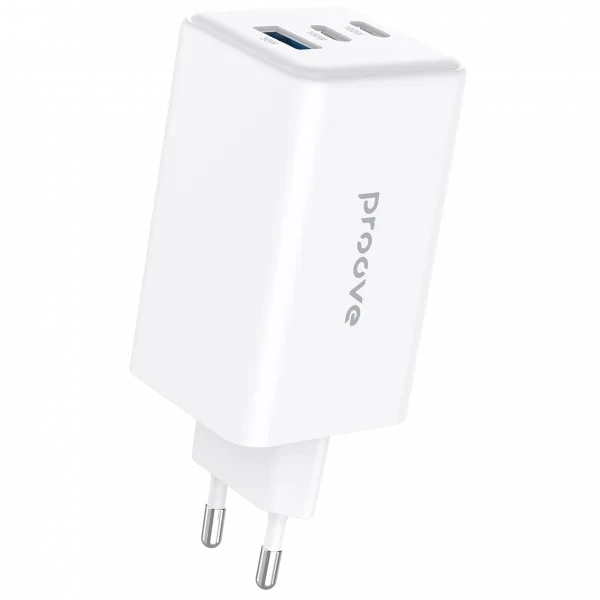 Сетевое зарядное устройство Proove Pocket GaN Max 100W (2xType-C + USB) с PD 3.1 & QC 4.0, белый - Фото 1 Сетевое зарядное устройство Proove Pocket GaN Max 100W (2xType-C + USB) с PD 3.1 & QC 4.0, белый - изображение 1