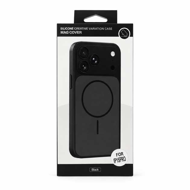 Чохол Premium для смартфона Silicone Creative Variation Case MAG COVER Apple iPhone 15 Pro 1,Black (MagCOViP15P-1) - Фото 2 Чохол Premium для смартфона Silicone Creative Variation Case MAG COVER Apple iPhone 15 Pro 1,Black (MagCOViP15P-1) - изображение 2