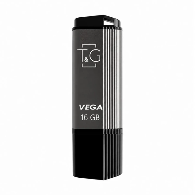 Флеш-пам'ять USB 2.0 T&G Vega 16GB пластикова сірого кольору - Фото 1 Флеш-пам'ять USB 2.0 T&G Vega 16GB пластикова сірого кольору - зображення 1