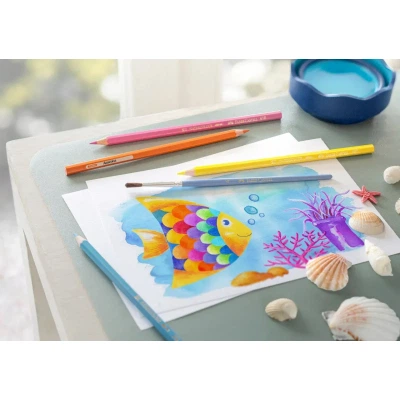 Карандаши цветные Faber-Castell акварельні , 12 кольорів + пензлик (114413) (1407) - Фото 5 Карандаши цветные Faber-Castell акварельні , 12 кольорів + пензлик (114413) (1407) - изображение 5