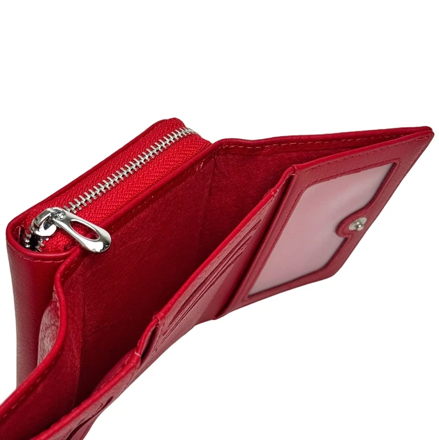 Гаманець жіночий натуральна шкіра Genuine Leather червоний G623 red - изображение 4