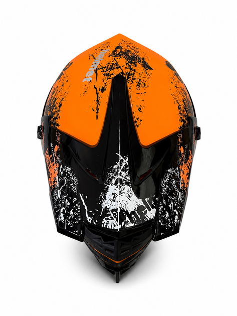 Мотошлем кроссовый Enduro DOT с очками S 55-56 см оранжево-черный - Фото 5 Мотошлем кроссовый Enduro DOT с очками S 55-56 см оранжево-черный - изображение 5