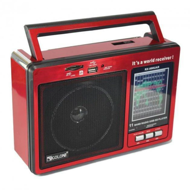 Радиоприемник портативный Golon RX-006UAR с аккумулятором, USB, MicroSD, 250х167х85мм Red - изображение 3