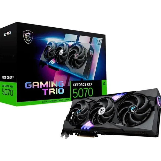 Видеокарта MSI GeForce RTX 5070 GAMING TRIO OC (RTX 5070 12G GAMING TRIO OC) - Фото 1 Видеокарта MSI GeForce RTX 5070 GAMING TRIO OC (RTX 5070 12G GAMING TRIO OC) - изображение 1