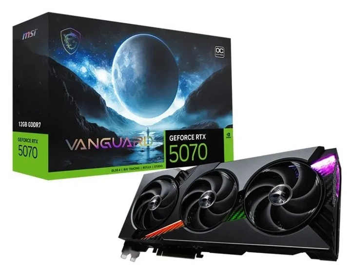 Видеокарта MSI GeForce RTX 5070 VANGUARD OC (RTX 5070 12G VANGUARD OC) - Фото 1 Видеокарта MSI GeForce RTX 5070 VANGUARD OC (RTX 5070 12G VANGUARD OC) - изображение 1