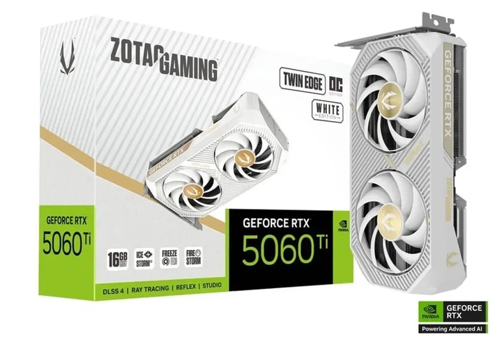 Видеокарта Zotac GeForce RTX 5060 Ti GAMING Twin Edge OC White (ZT-B50620Q-10M) - изображение 3