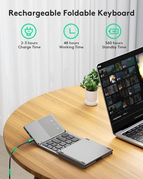 Клавіатура бездротова складана Erston Mini Bluetooth (UKR / EN / RU) - зображення 10