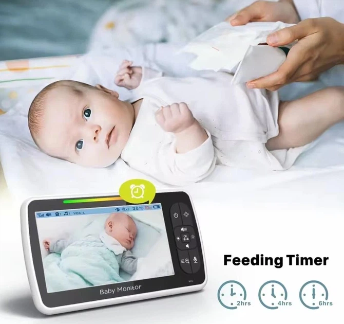 Видеоняня Baby Monitor SM650 с 5-дюймовым монитором, двусторонней связью и ночным видением - изображение 5