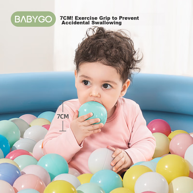 BG-BABYGO Разноцветные морские мячи, детские прыгающие мячи, эластичные игрушечные мячи для дома, утолщенные, безопасные, без запаха, 100 штук, макаронные цвета - изображение 5