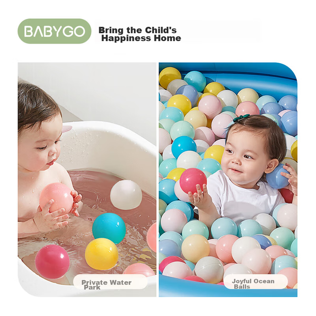 BG-BABYGO Разноцветные морские мячи, детские прыгающие мячи, эластичные игрушечные мячи для дома, утолщенные, безопасные, без запаха, 100 штук, макаронные цвета - изображение 7