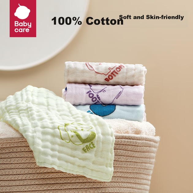 Слюнявчик детский Babycare, марлевый, 6 шт, 4 слоя, 30*30 см - изображение 4