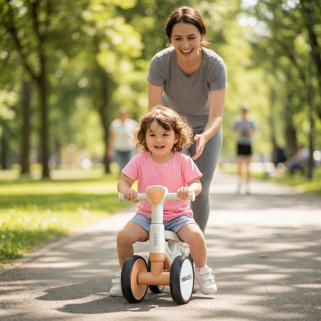 Детский толокар беговел музыкальный Xinbaodi Baby Go 169 возраст от 1 года White-Brown - изображение 6