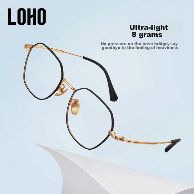 Очки LOHO титановые сверхлегкие 6г с диоптриями женские, линзы Zeiss - изображение 2