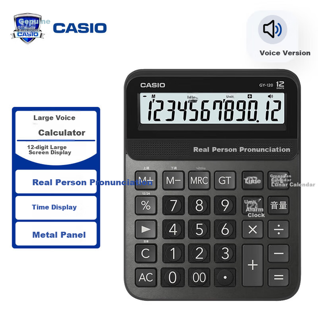 Калькулятор Casio Voice GY-120 говорящий, черный - Фото 4 Калькулятор Casio Voice GY-120 говорящий, черный - изображение 4