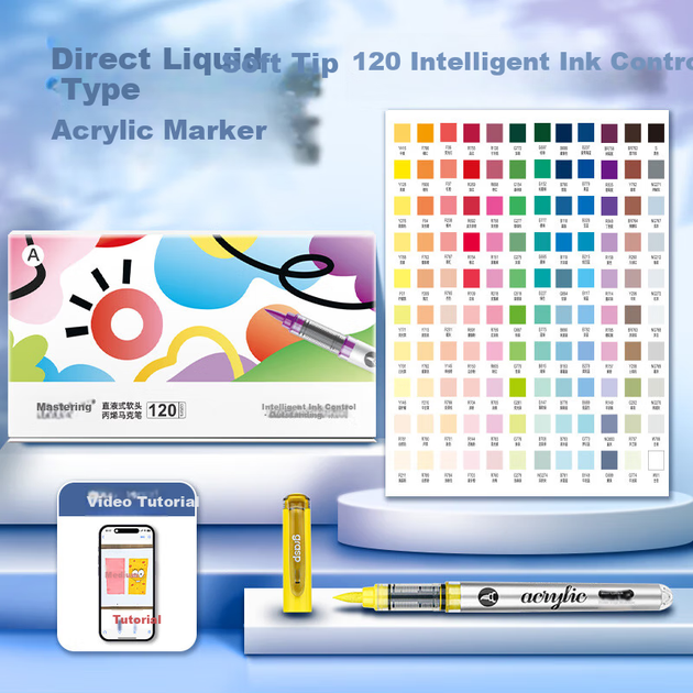 Маркеры GRASP Direct акриловые, 120 цветов, мягкий наконечник - Фото 4 Маркеры GRASP Direct акриловые, 120 цветов, мягкий наконечник - изображение 4
