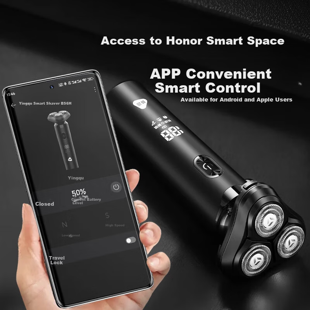 Электробритва Yingqu Honor Smart Space [подарок на День отца], мужская бритва, защита цены, портативная бритва 618 с вращающейся головкой и тремя лезвиями, мини-триммер для бороды, подарок для папы или парня. - изображение 4