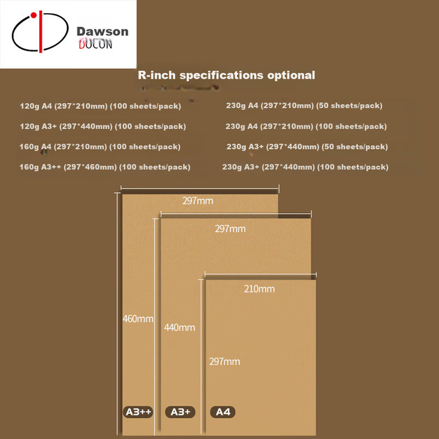 Крафт-папір DOCON 160 г A3++, 100 аркушів/упаковка, обкладинка для малювання, живопису, ваучерів, документів, друку, палітурних машин, книг, обкладинок для файлів, картонної упаковки ручної роботи - зображення 5