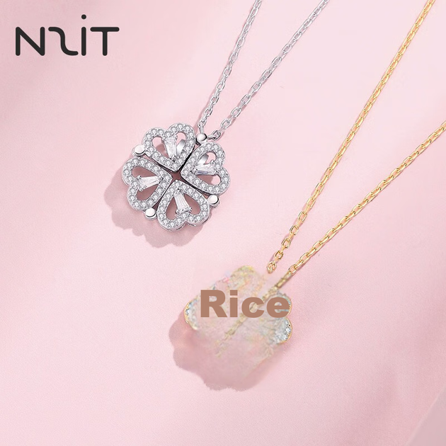Колье серебряное N2it, четырехлистный клевер, женское - изображение 6