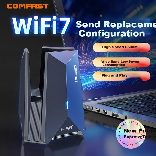 COMFAST CF-987BE WiFi 7 беспроводной сетевой адаптер, 6500 Мбит/с, USB Gigabit, трехдиапазонный 5G, не требующий установки драйверов, настольный компьютер, ноутбук, Wi-Fi приемник и передатчик, высокая мощность - изображение 4