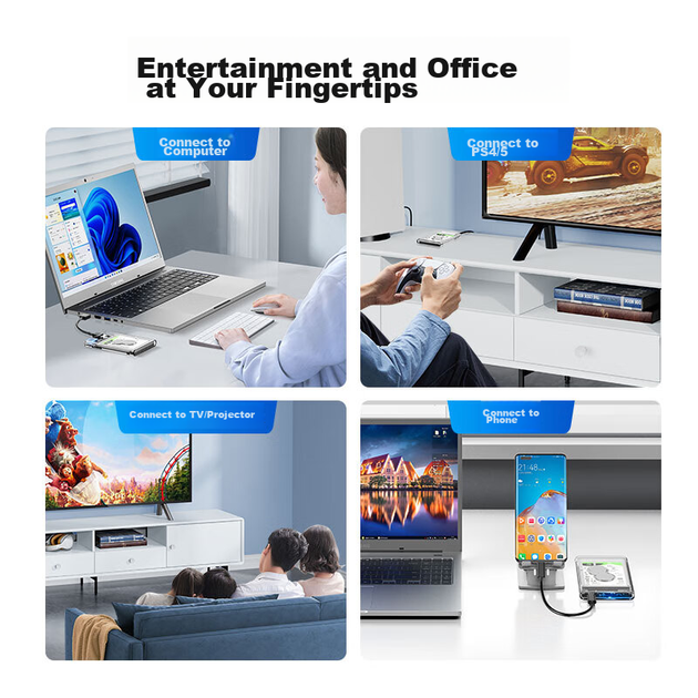Внешний корпус для жесткого диска ORICO Type-C, 2,5-дюймовый SATA-USB 3.0, для ноутбука, для механических и твердотельных накопителей SSD, полностью прозрачный 2139C3 - изображение 8