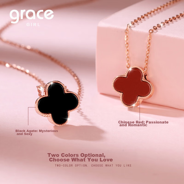 Кольє Grace Girl з двосторонньою чотирилистою конюшиною, ланцюжок на ключицю - зображення 9