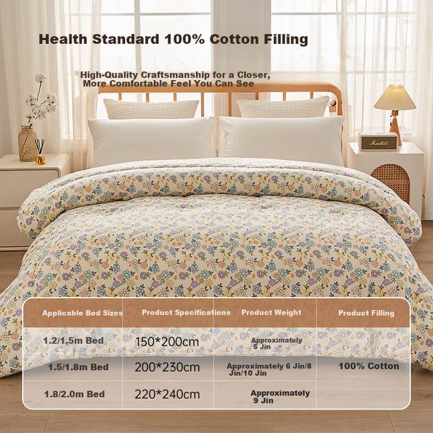 Ковдра MUJI 100% чиста бавовна Xinjiang, весняно-осіння, з кондиціонером, зимова бавовняна ковдра, товста, 6 шт., 200*230 см - Фото 4 Ковдра MUJI 100% чиста бавовна Xinjiang, весняно-осіння, з кондиціонером, зимова бавовняна ковдра, товста, 6 шт., 200*230 см - зображення 4