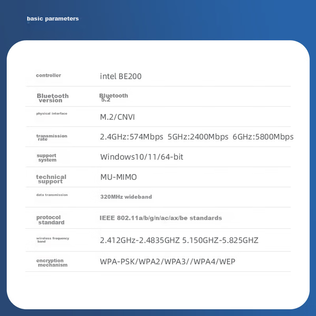 EB-LINK Intel BE200 Chip Desktop Wireless Network Card with External Antenna, M.2 Interface, WiFi 7 Tri-Band Network Card, Bluetooth 5.4, Internal Module for Computer Motherboard - изображение 8