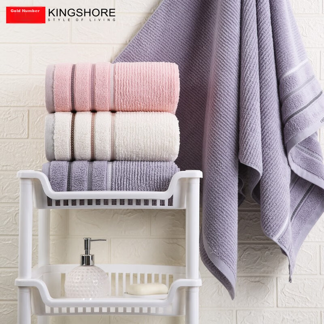 Банное полотенце KING SHORE, чистый хлопок класса А, 140х72 см, 445 г, серое - Фото 4 Банное полотенце KING SHORE, чистый хлопок класса А, 140х72 см, 445 г, серое - изображение 4