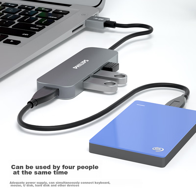 Концентратор USB PHILIPS 3.0 4 порти, 0.2м - зображення 5