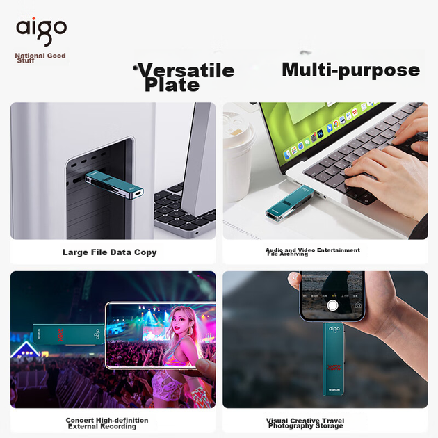 Aigo 256GB USB3.2 Type-C Dual Interface High-Speed SSD Flash Drive U357S, скорость чтения 1000 МБ/с, совместим с телефонами, компьютерами, планшетами, универсальный флеш-накопитель, скрытая конструкция Push-Pull. - Фото 8 Aigo 256GB USB3.2 Type-C Dual Interface High-Speed SSD Flash Drive U357S, скорость чтения 1000 МБ/с, совместим с телефонами, компьютерами, планшетами, универсальный флеш-накопитель, скрытая конструкция Push-Pull. - изображение 8