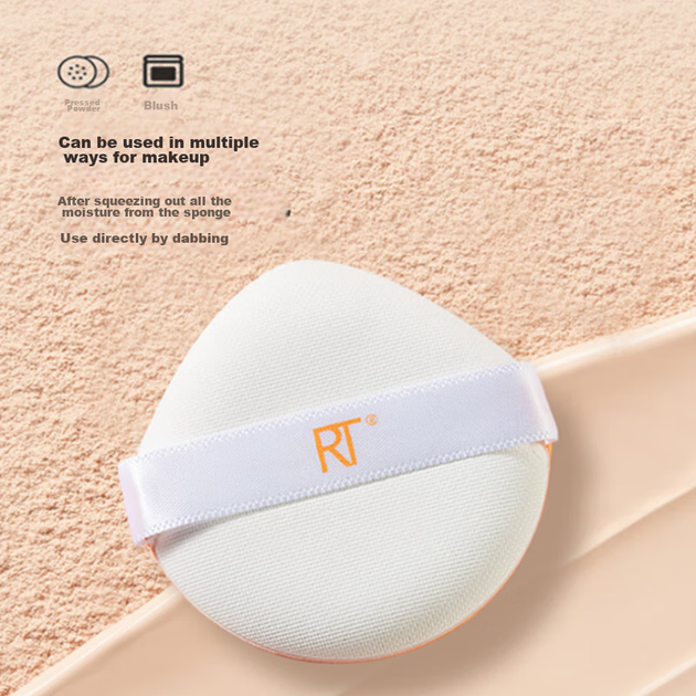 Пуховки Real Techniques Magic Orange Powder Puff, 2 шт., для пудры, тональной основы и фиксации макияжа. - изображение 7