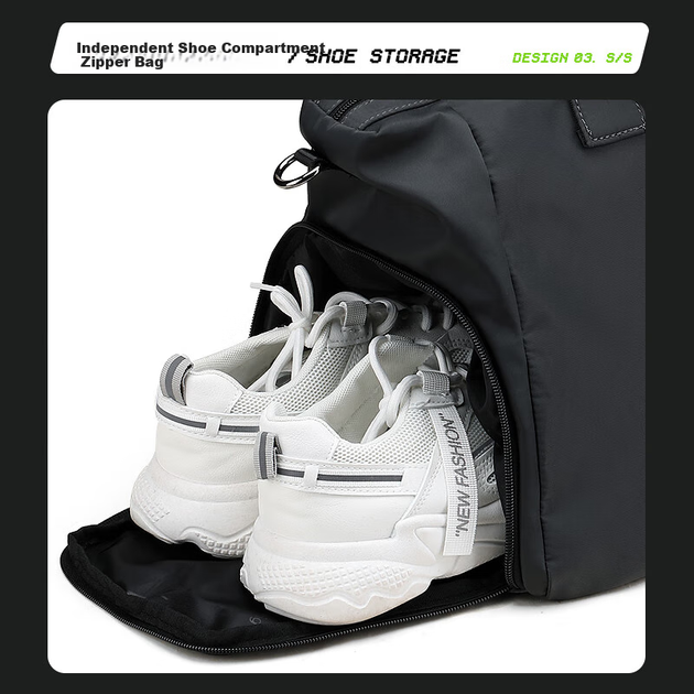 Дорожная сумка Slazenger для коротких деловых поездок, спортивная сумка с раздельными отделениями для влажных и сухих вещей, сумка через плечо, дорожная сумка-тоут, темно-серый. - изображение 6