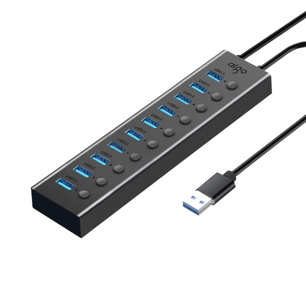 USB-концентратор Aigo H10, 10 портов, металлический, USB 3.0 - изображение 10