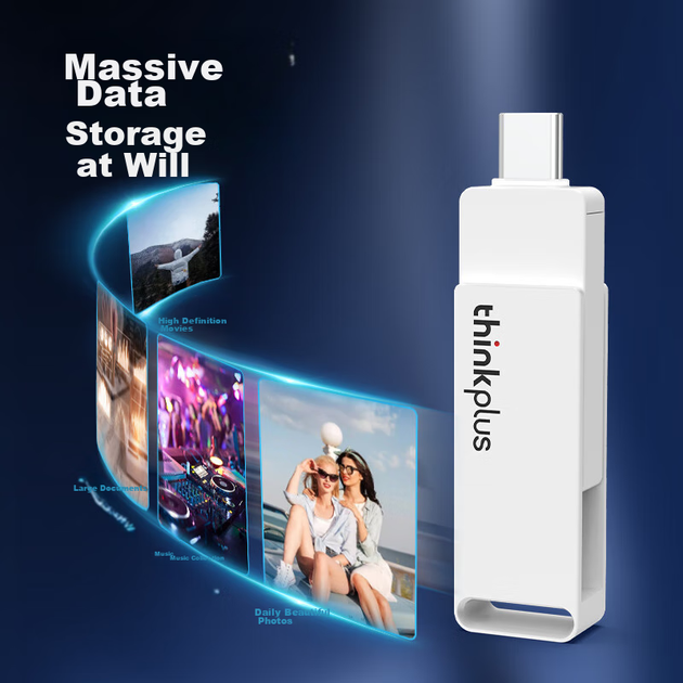 Флеш-накопитель Lenovo Thinkplus TU260 256 ГБ USB 3.2, металлический, Type-C - изображение 7
