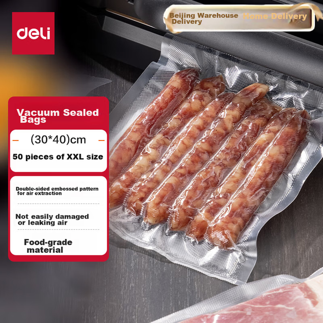 Вакуумный упаковщик Deli 14917, с 50 пакетами 30×40 см - изображение 4