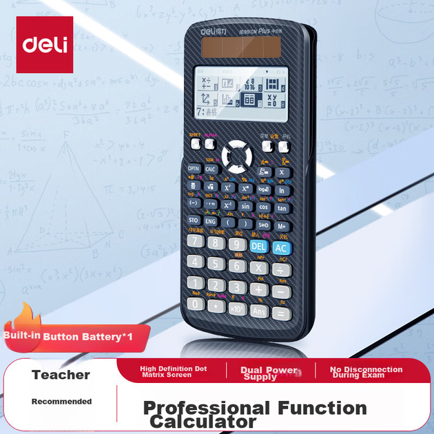 Калькулятор научный Deli JD991CN с двойным питанием для школы и экзаменов черный - изображение 9