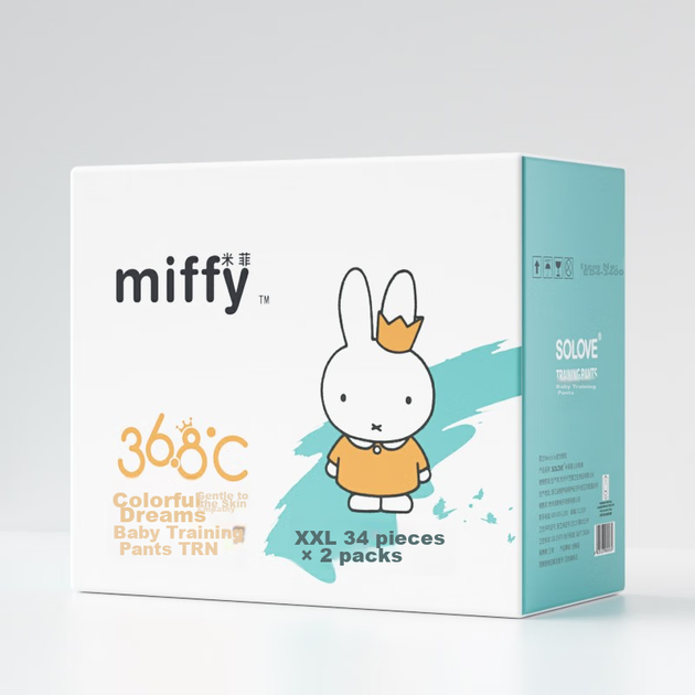 Підгузки Solove Miffy Colorful Pull-Up, розмір XXL, 68 штук (15 кг і вище), щадні для шкіри, в коробці - Фото 8 Підгузки Solove Miffy Colorful Pull-Up, розмір XXL, 68 штук (15 кг і вище), щадні для шкіри, в коробці - изображение 8