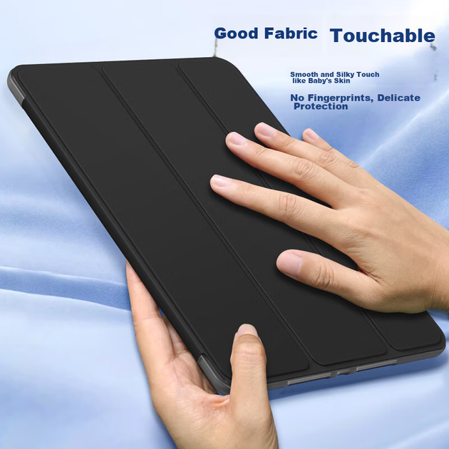 Чехол-подставка для iPad 7, 8 и 9 поколения 10.2 дюйма 2019-2021, трехсекционный, противоударный, мягкий, с функцией сна и пробуждения, черный - изображение 10
