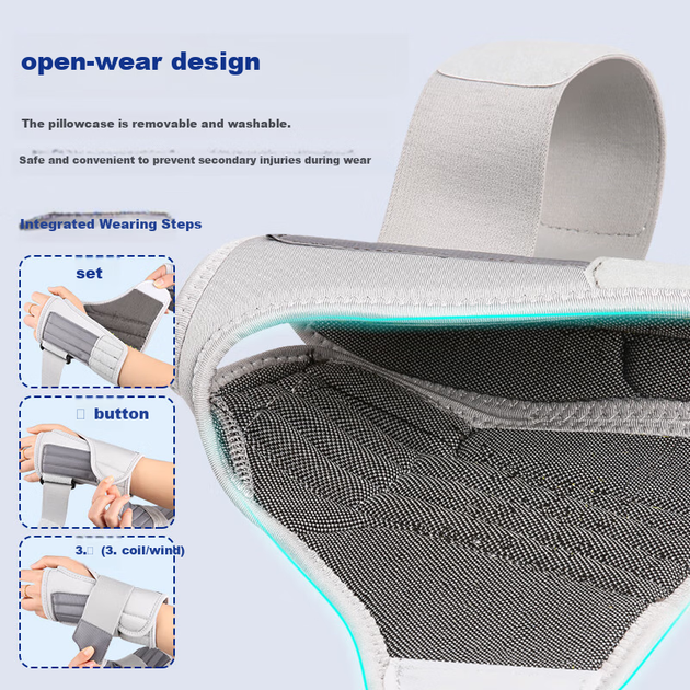 Электрическая согревающая фиксация запястья Borsu Medical для лечения тендинита, поддержка запястного сустава при растяжениях связок левой руки. - изображение 8