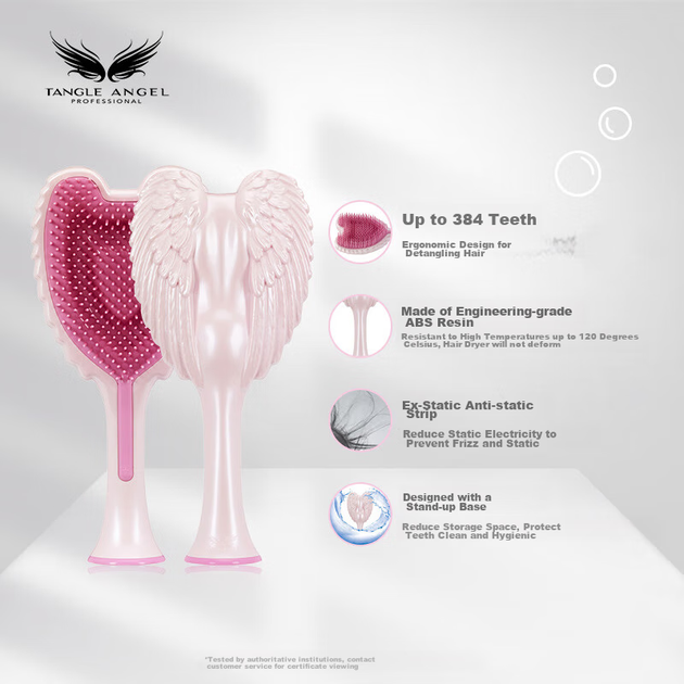 Расческа Tangle Angel, массажная, портативная, розовая, для девочек - изображение 6